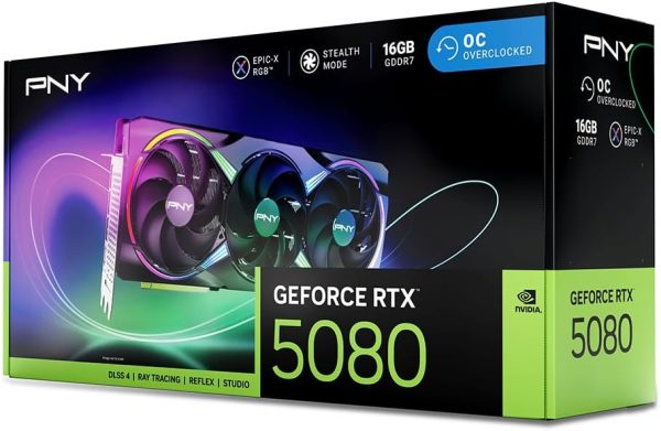 PNY NVIDIA GeForce RTX 5080 Triple Fan ARGB Graphics Card-9