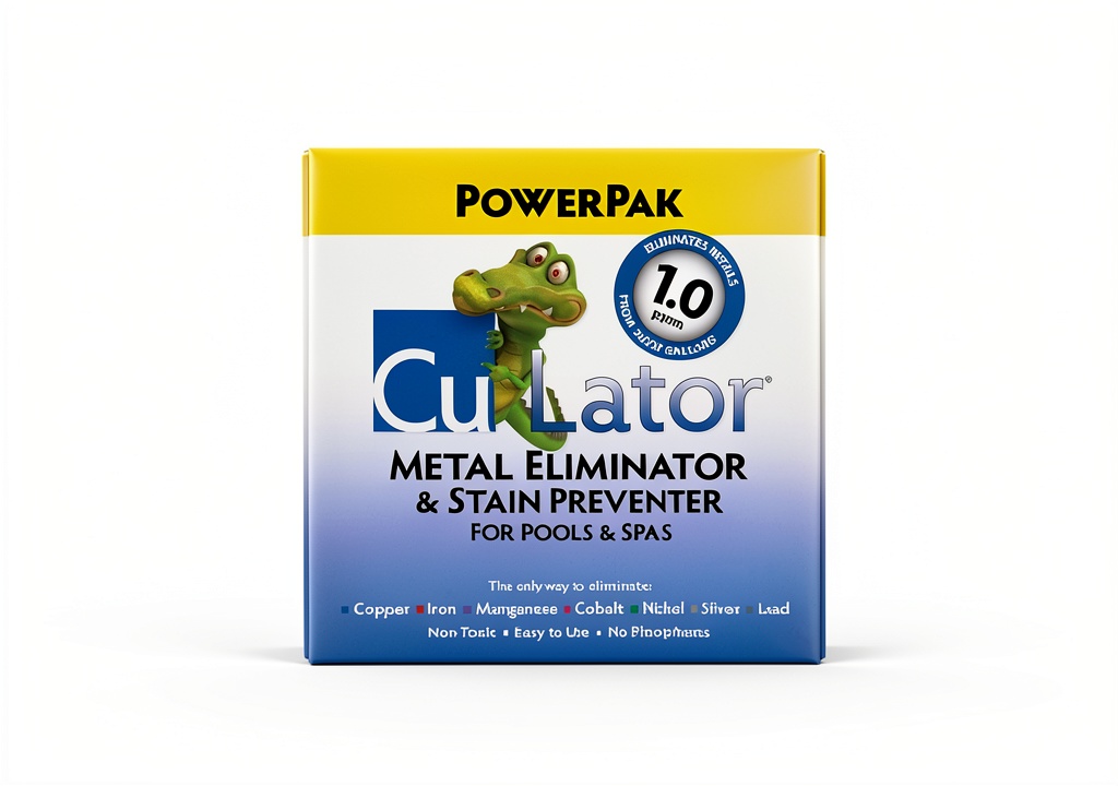 CUL-3MO pool stain remover bottle on a pool edge