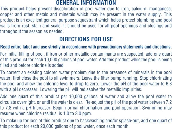 Pool Mate Metal Out Stain Remover Liquid Prevents-5