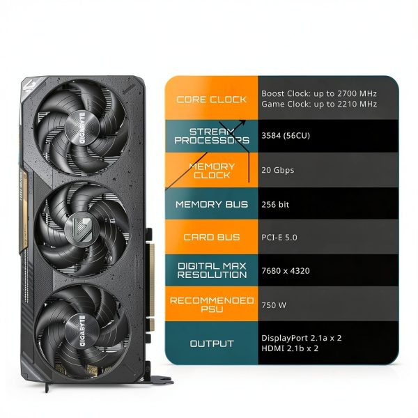GIGABYTE Radeon RX 9070 16GB GDDR6 Card with WINDFORCE Cooling-1