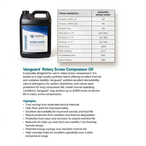 Vanair 264626-4PACK, Vanguard Premium Compressor Oil 4 Pack for All Models-3
